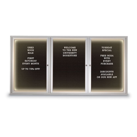 United Visual Products Indoor Enclosed Combo Board, 42"x32", Black Frame/Grey & Pearl UVCB4232B-GREY-PEARL